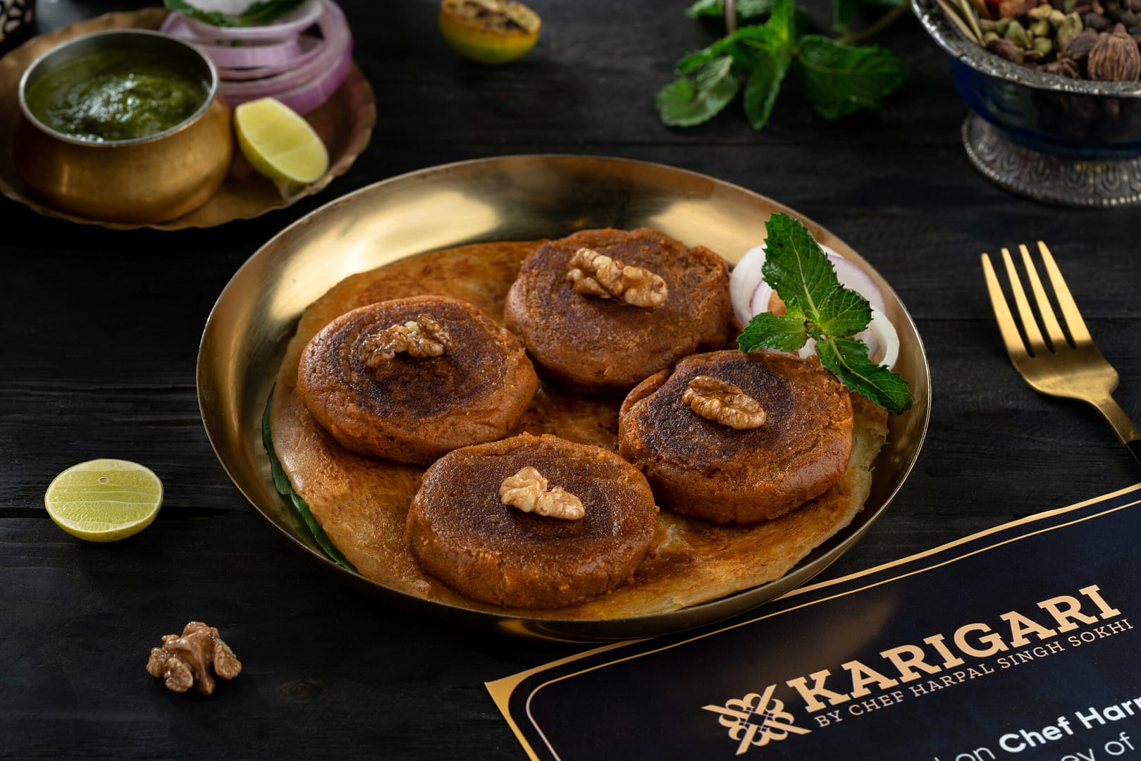 Subz Akhrot Galouti Kebab